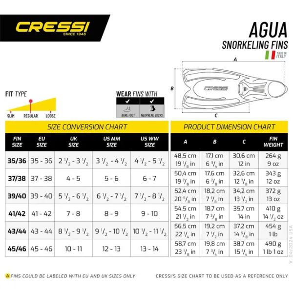 Labe înot Cressi Agua 41-42 / cu călcâiul acoperit photo 7