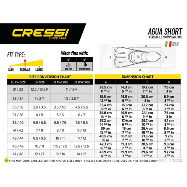 Labe înot Cressi Agua 45-46 / cu călcâiul acoperit photo 7