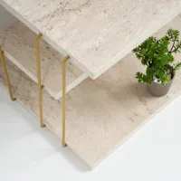 Masă consolă Trendy Lifon Travertine / Metal photo 4