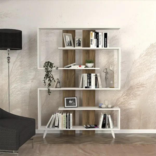 Etajeră Trendy Rain 162 x 120 x 20 cm / PAL / Walnut photo 4