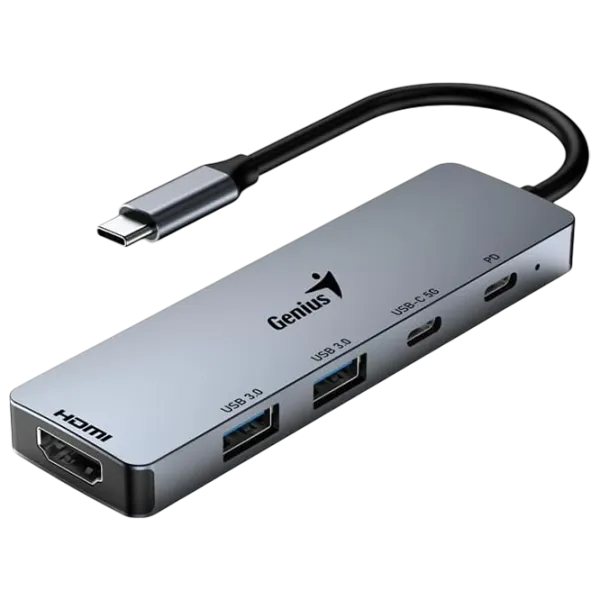 Adaptor Genius UH-500 USB Type-C / Gray photo 1
