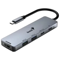Adaptor Genius UH-500 USB Type-C / Gray