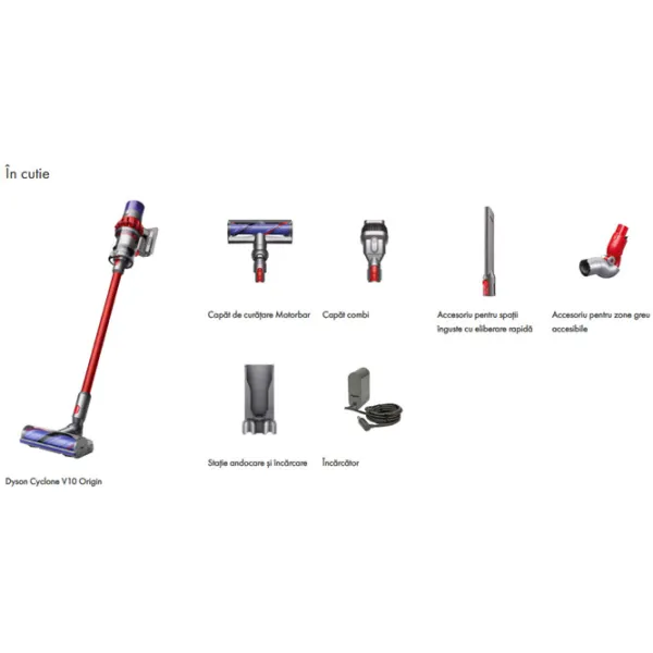 Вертикальный пылесос Dyson V10 Origin (2022) 525 Вт / Серый Красный photo 7