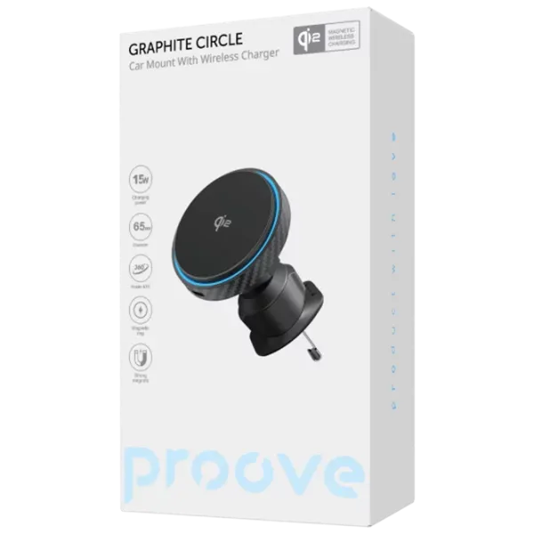 Încărcător auto Proove Wireless Graphite Circle Qi2  / Black photo 6