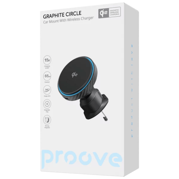 Încărcător auto Proove Wireless Graphite Circle Qi2  / Black photo 6