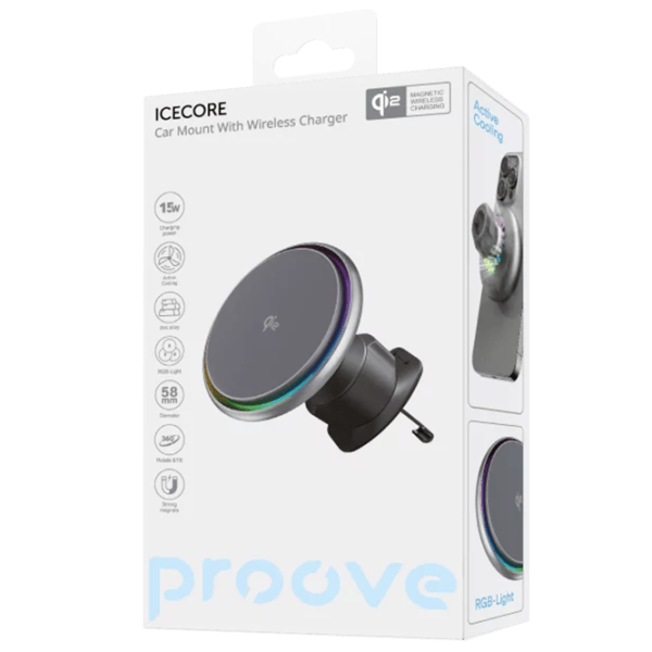 Încărcător auto Proove Wireless Icecore Qi2  / Gray photo 2