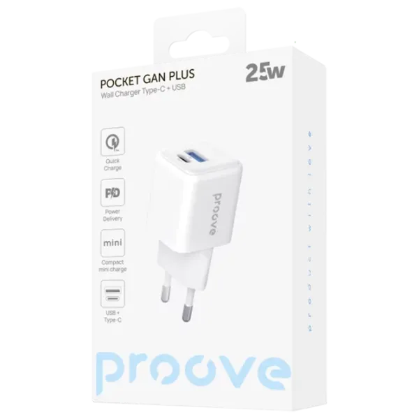 Сетевое зарядное устройство Proove Pocket GaN Plus 3 A / Белый photo 5