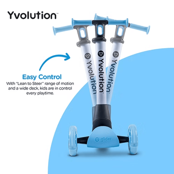 Детский трёхколёсный самокат Yvolution Glider Nua YV-101261 50 кг/ Синий photo 4