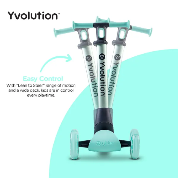 Trotinetă pentru copii cu trei roți Yvolution Glider Nua YV-101263 50 kg/ Green photo 4