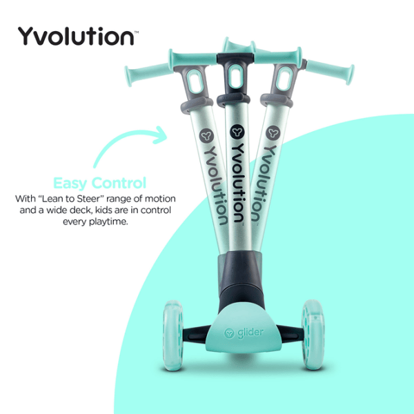 Trotinetă pentru copii cu trei roți Yvolution Glider Nua YV-101263 50 kg/ Green photo 4