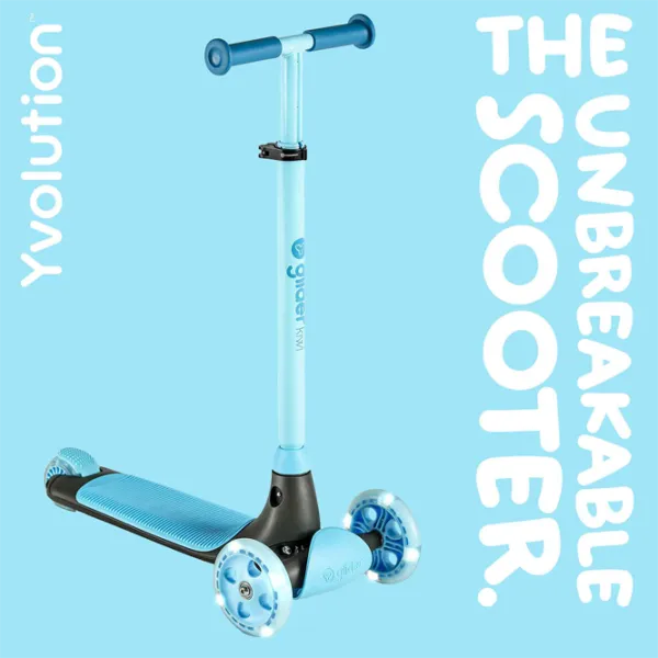 Trotinetă pentru copii cu trei roți Yvolution Glider Kiwi YV-101257 50 kg/ Blue photo 2