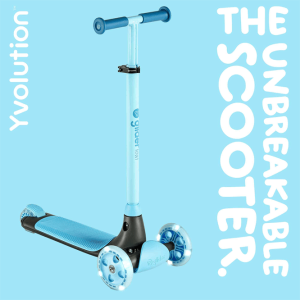 Trotinetă pentru copii cu trei roți Yvolution Glider Kiwi YV-101257 50 kg/ Blue photo 2