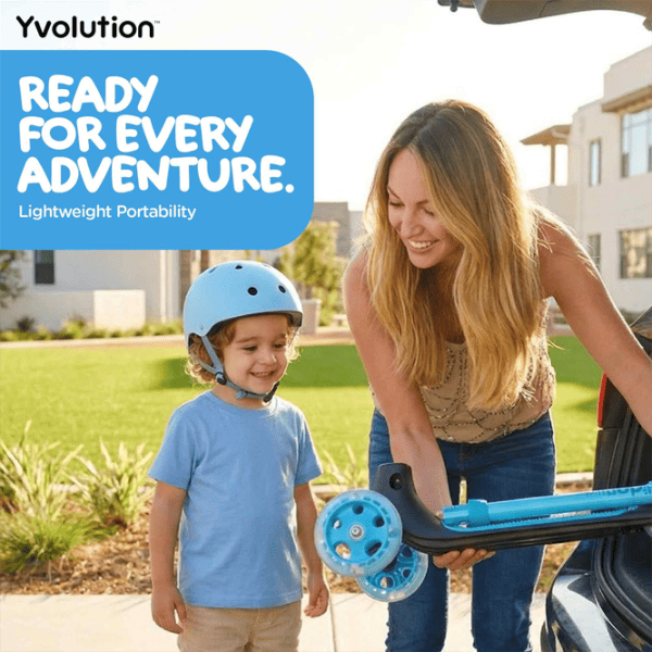 Trotinetă pentru copii cu trei roți Yvolution Glider Kiwi YV-101257 50 kg/ Blue photo 4