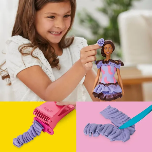 Plastilină Play-Doh Barbie Fashionista Ruffles Multicolor / 5+ photo 4