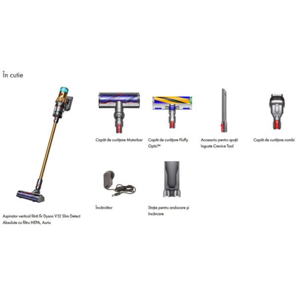 Aspirator vertical Dyson V12 Detect Slim Absolute 545 W / Iron Gold photo 12