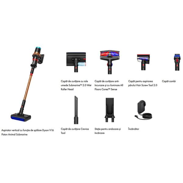 Aspirator vertical Dyson V16 Piston Animal Submarine 900 W / Copper Matte black photo 7