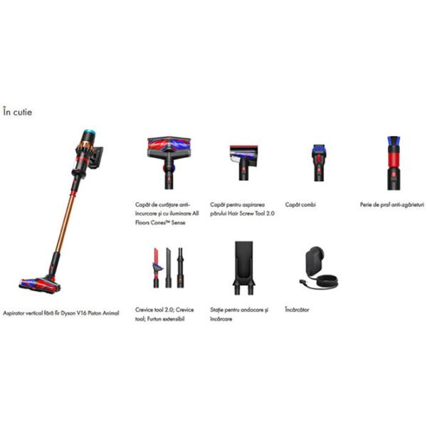 Aspirator vertical Dyson V16 Piston Animal 900 W / Copper Black photo 8