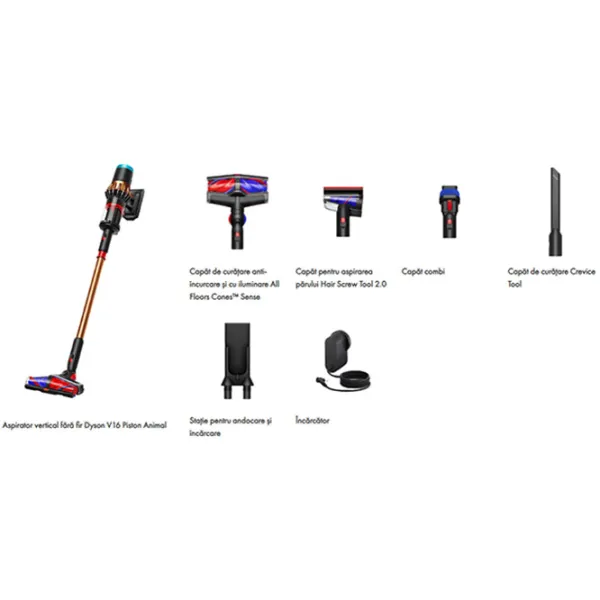 Aspirator vertical Dyson V16 Piston Animal 900 W / Copper Black photo 7