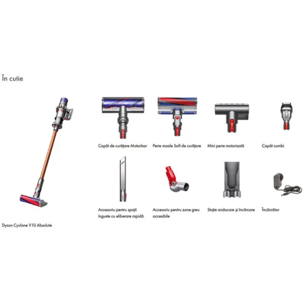 Aspirator vertical Dyson V10 Absolute 525 W / Gray Gold photo 12
