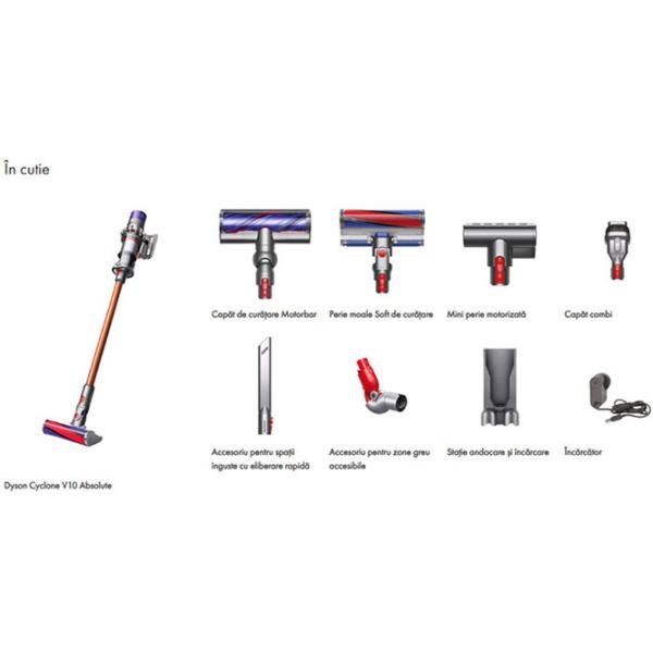 Aspirator vertical Dyson V10 Absolute 525 W / Gray Gold photo 12