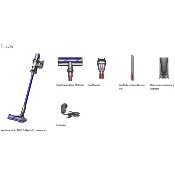 Aspirator vertical Dyson V11 Advanced 545 W / Gray Blue photo 14