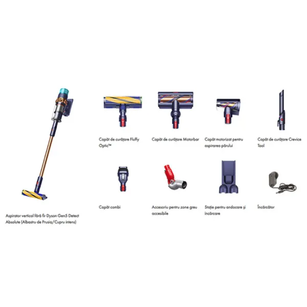 Aspirator vertical Dyson Gen5 Absolute 280 W / Copper Midnight Blue photo 12
