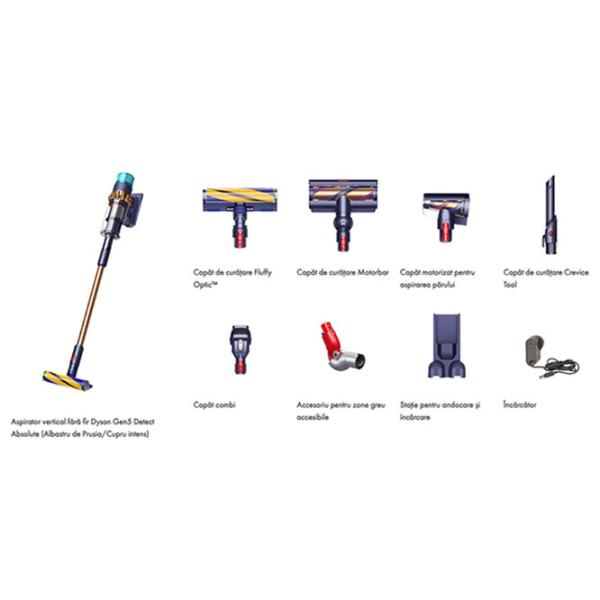 Aspirator vertical Dyson Gen5 Absolute 280 W / Copper Midnight Blue photo 12
