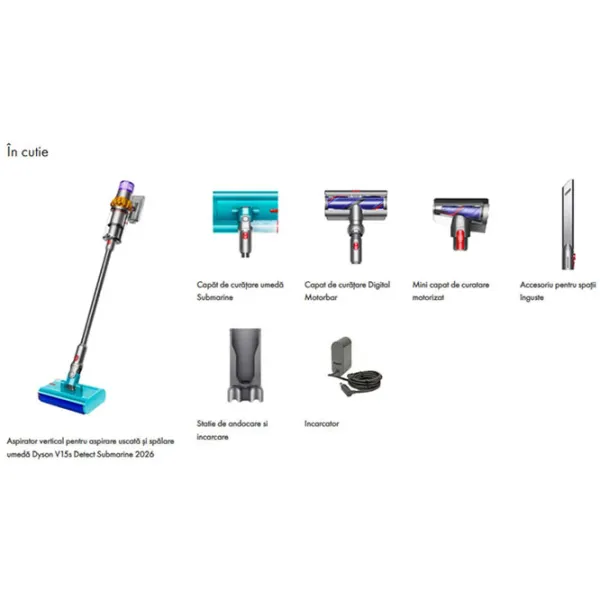 Вертикальный пылесос Dyson V15s Detect Submarine 2026 / Синий Серебряный photo 12