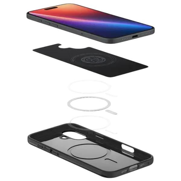 Husă pentru smartphone Apple iPhone 16 Spigen / MagSafe Back / TPU / Black Black photo 6