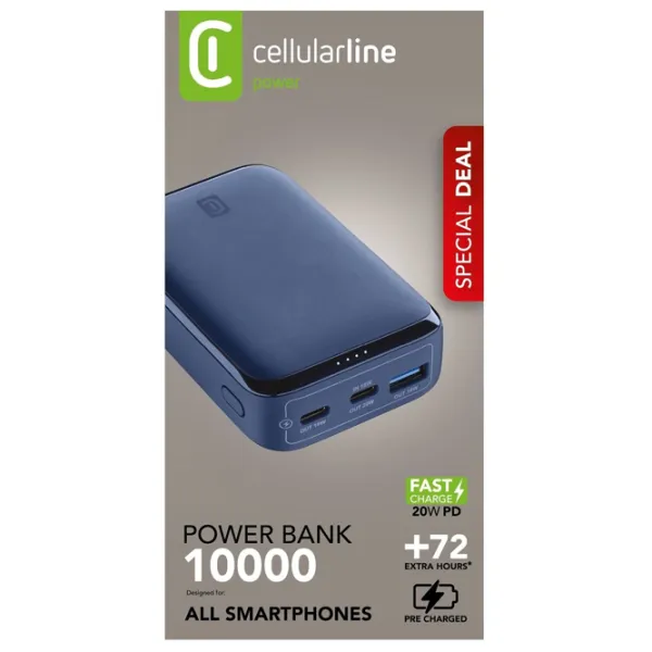 Power Bank Cellularline Essence Promo 10000 mAh/ Blue photo 3