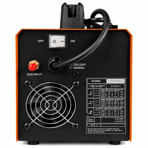 Сварочный аппарат Kronava KV250G 220 В полуавтоматическая (MIG/MAG) , аргонно-дуговая (TIG) / Оранжевый photo 5
