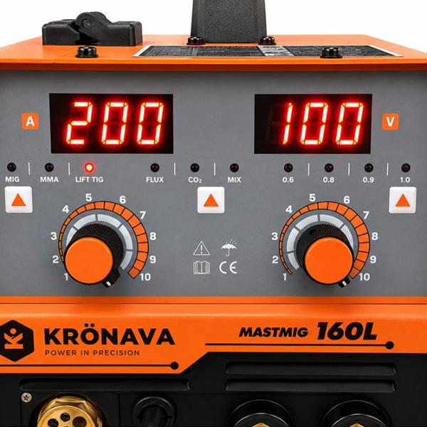 Aparat de sudat Kronava Mastmig-160L 220 V MIG+MAG+FLUX+MMA / Orange photo 6