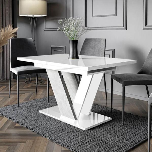 Masă de bucătărie extensibilă Prospero Dubaj PAL melaminat/ White Gloss photo 3