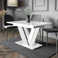 Masă de bucătărie extensibilă Prospero Dubaj PAL melaminat/ White Gloss photo 3
