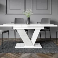 Masă de bucătărie extensibilă Prospero Dubaj PAL melaminat/ White Gloss photo 4
