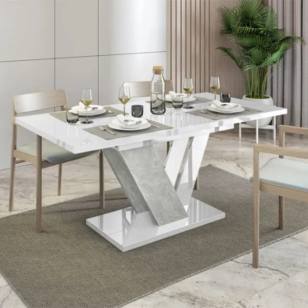 Masă de bucătărie extensibilă Prospero Dubaj PAL melaminat/ White Gloss photo 5