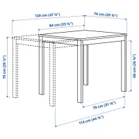 Masă de bucătărie extensibilă Ikea Vihals PAL/ White photo 3