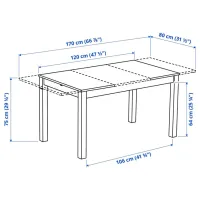 Masă de bucătărie extensibilă Ikea Alhult Furnir/ Brown photo 4