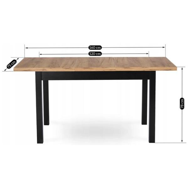 Кухонный стол раскладной Mebel Elite Skubi МДФ/ Дуб Крафт Золотой photo 2