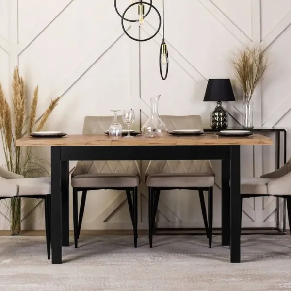 Кухонный стол раскладной Mebel Elite Skubi МДФ/ Дуб Крафт Золотой photo 3