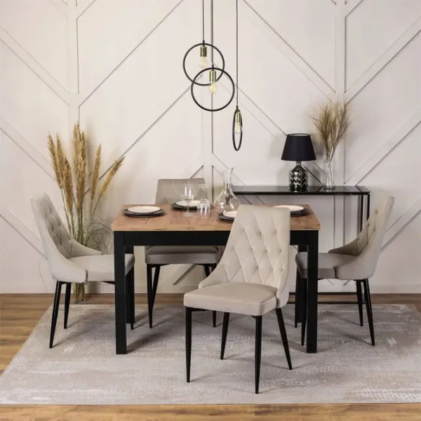 Кухонный стол раскладной Mebel Elite Skubi МДФ/ Дуб Крафт Золотой photo 7