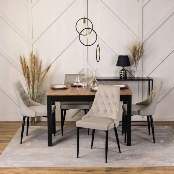 Кухонный стол раскладной Mebel Elite Skubi МДФ/ Дуб Крафт Золотой photo 7