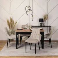 Masă de bucătărie extensibilă Mebel Elite Skubi MDF/ Stejar Craft Auriu photo 7