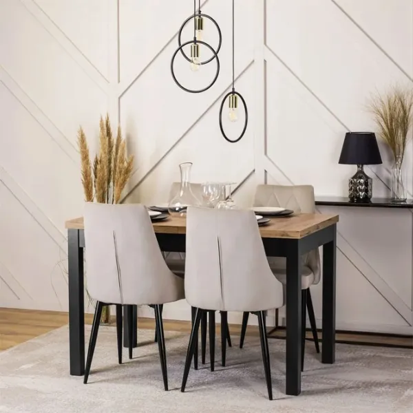 Кухонный стол раскладной Mebel Elite Skubi МДФ/ Дуб Крафт Золотой photo 9