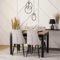 Masă de bucătărie extensibilă Mebel Elite Skubi MDF/ Stejar Craft Auriu photo 9