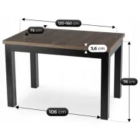 Masă de bucătărie extensibilă Mebel Elite Skubi MDF/ Walnut photo 5