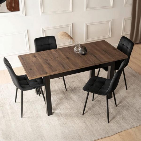 Masă de bucătărie extensibilă Mebel Elite Skubi MDF/ Walnut photo 8