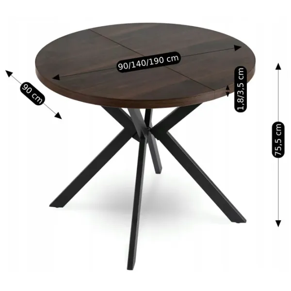Masă de bucătărie extensibilă Mebel Elite Lugo MDF/ Walnut photo 8