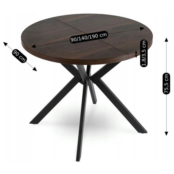Masă de bucătărie extensibilă Mebel Elite Lugo MDF/ Walnut photo 8