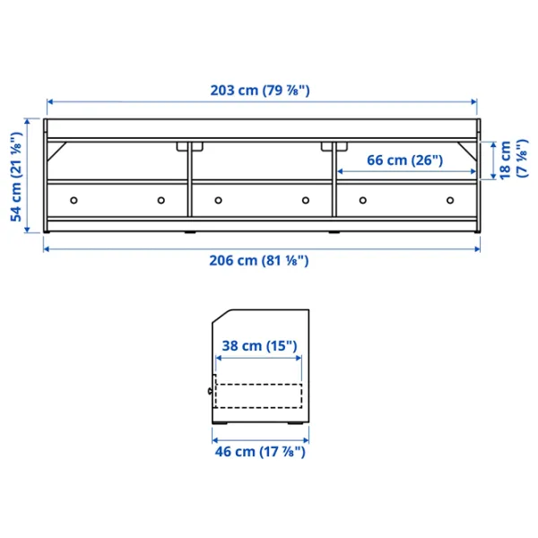 Comodă TV Ikea Hauga 54 x 206 x 46 / PAL photo 4